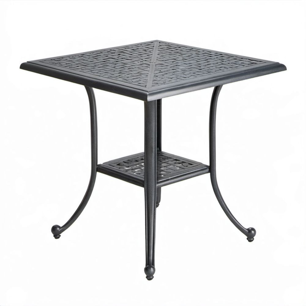 Kwadratowy stolik ogrodowy z aluminium, antracytowy, 60 x 60 x 70 cm