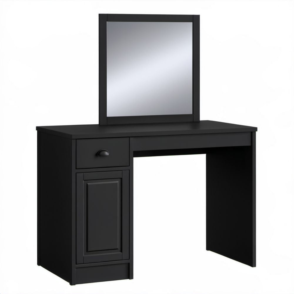 Czarna toaletka MDF z lustrem, 100 x 45 x 140 cm
