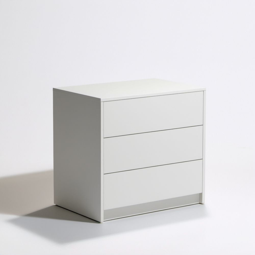 Biała komoda z 3 szufladami z płyty wiórowej laminowanej 80 x 40 x 80 cm