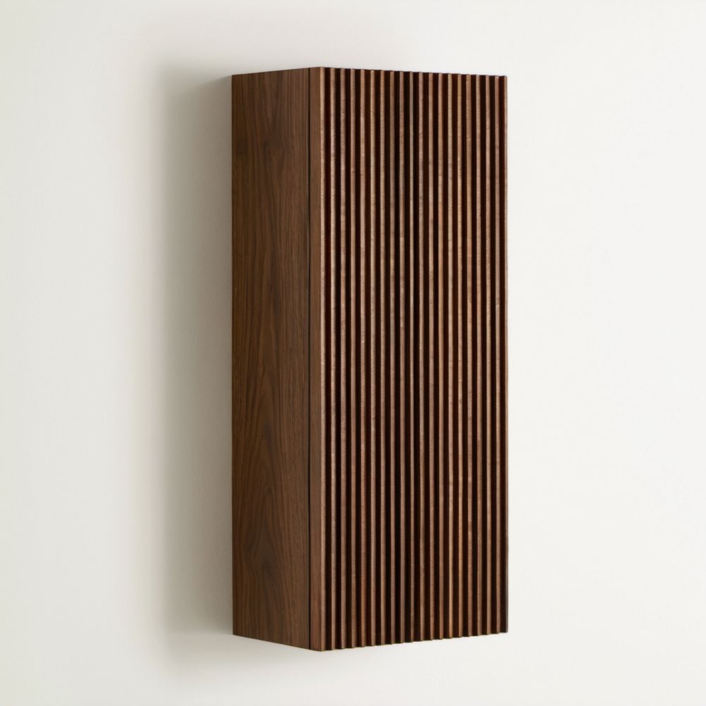Wisząca szafka łazienkowa z płyty MDF, ciemnobrązowa, 40 × 25 × 120 cm