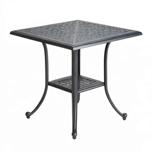 Kwadratowy stolik ogrodowy z aluminium, antracytowy, 60 x 60 x 70 cm