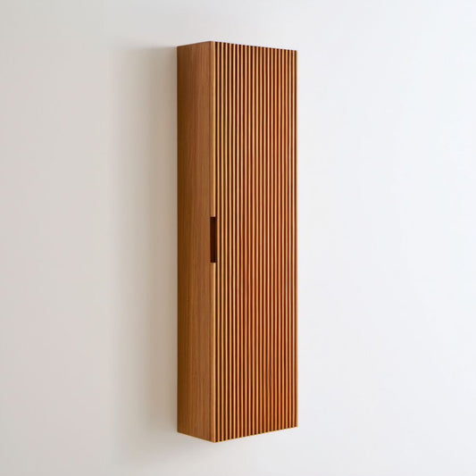Wisząca szafka łazienkowa MDF w kolorze naturalnego dębu, 30 x 120 x 25 cm