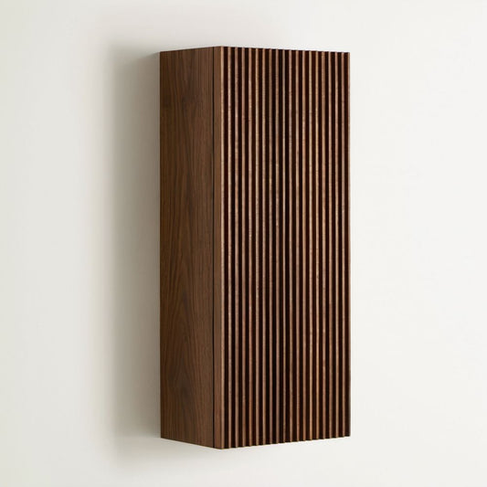 Wisząca szafka łazienkowa z płyty MDF, ciemnobrązowa, 40 × 25 × 120 cm